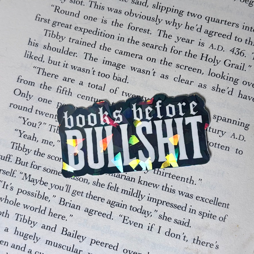 "Books Before Bullshit"-Sticker
