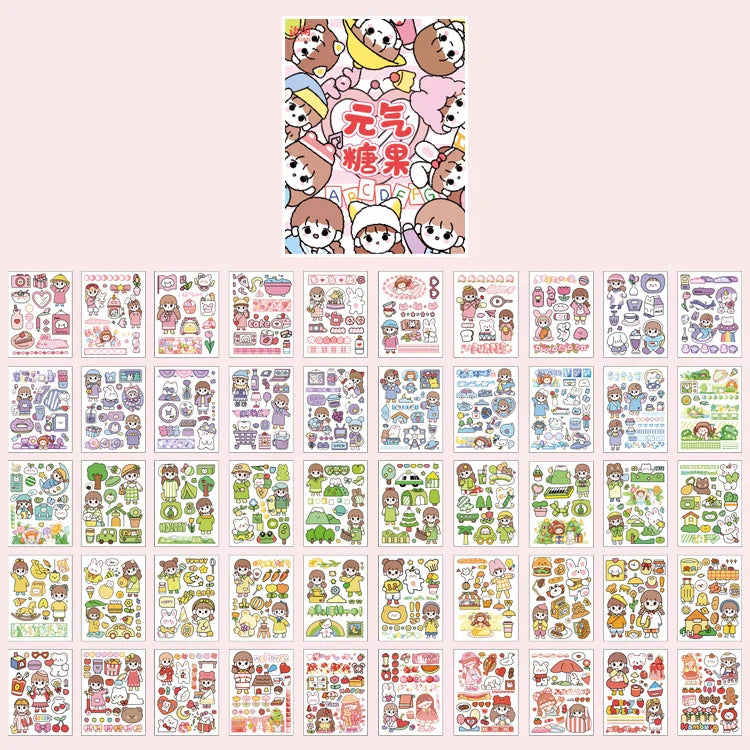 Yoofun Kawaii Colorful Dream Sticker Set | Decorative Stationery for Journaling and Scrapbooking