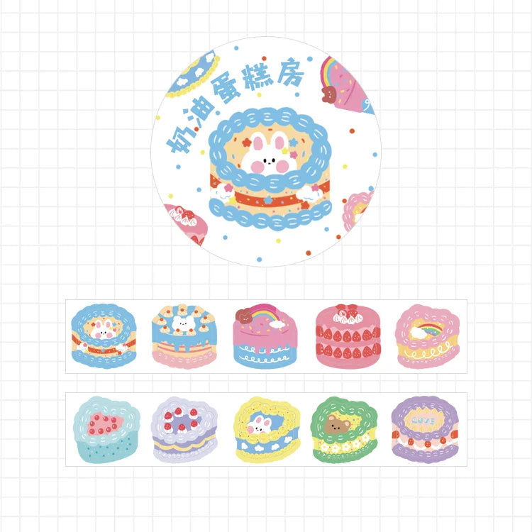Kawaii Cartoon Washi Tape Stickers | 100pcs Roll Decorative Adhesive Masking Tape for Scrapbooking and DIY Stationery