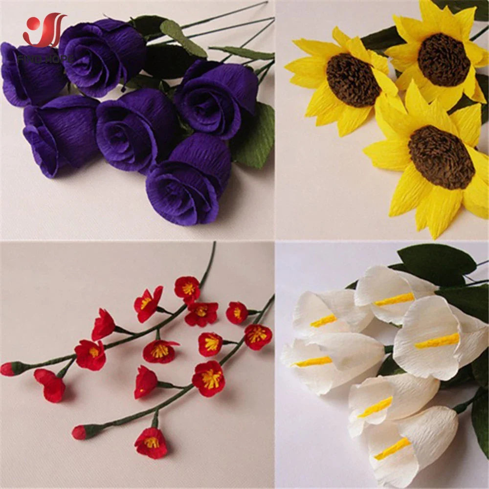 9.8in x 8ft Crepe Paper Roll | 11 Assorted Colors for DIY Paper Flower Decor