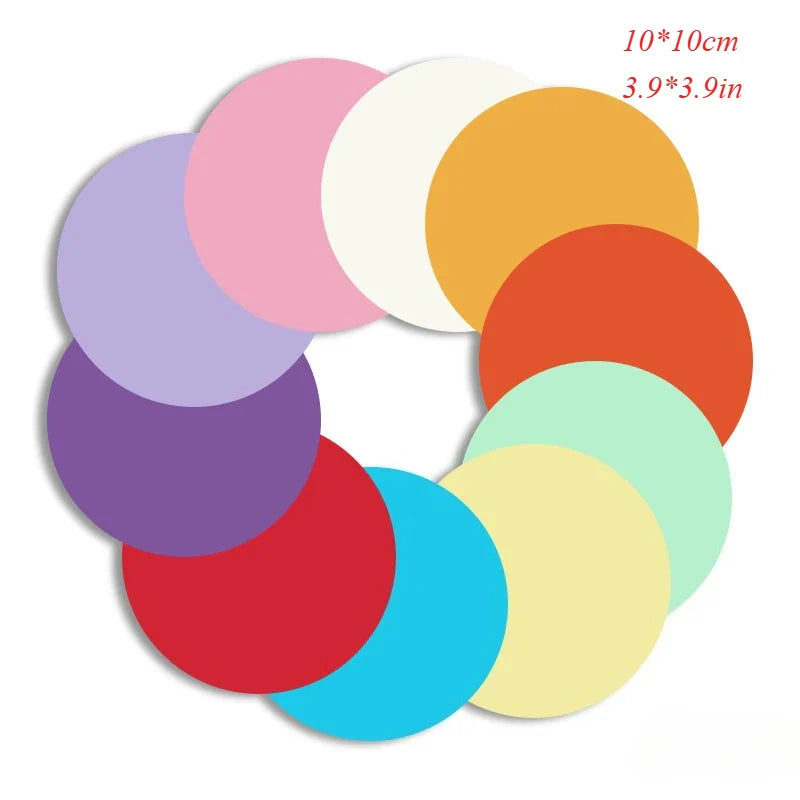 100pcs Round Colored Cardboard Sheets | Vibrant Assorted Paper for Art and Crafts
