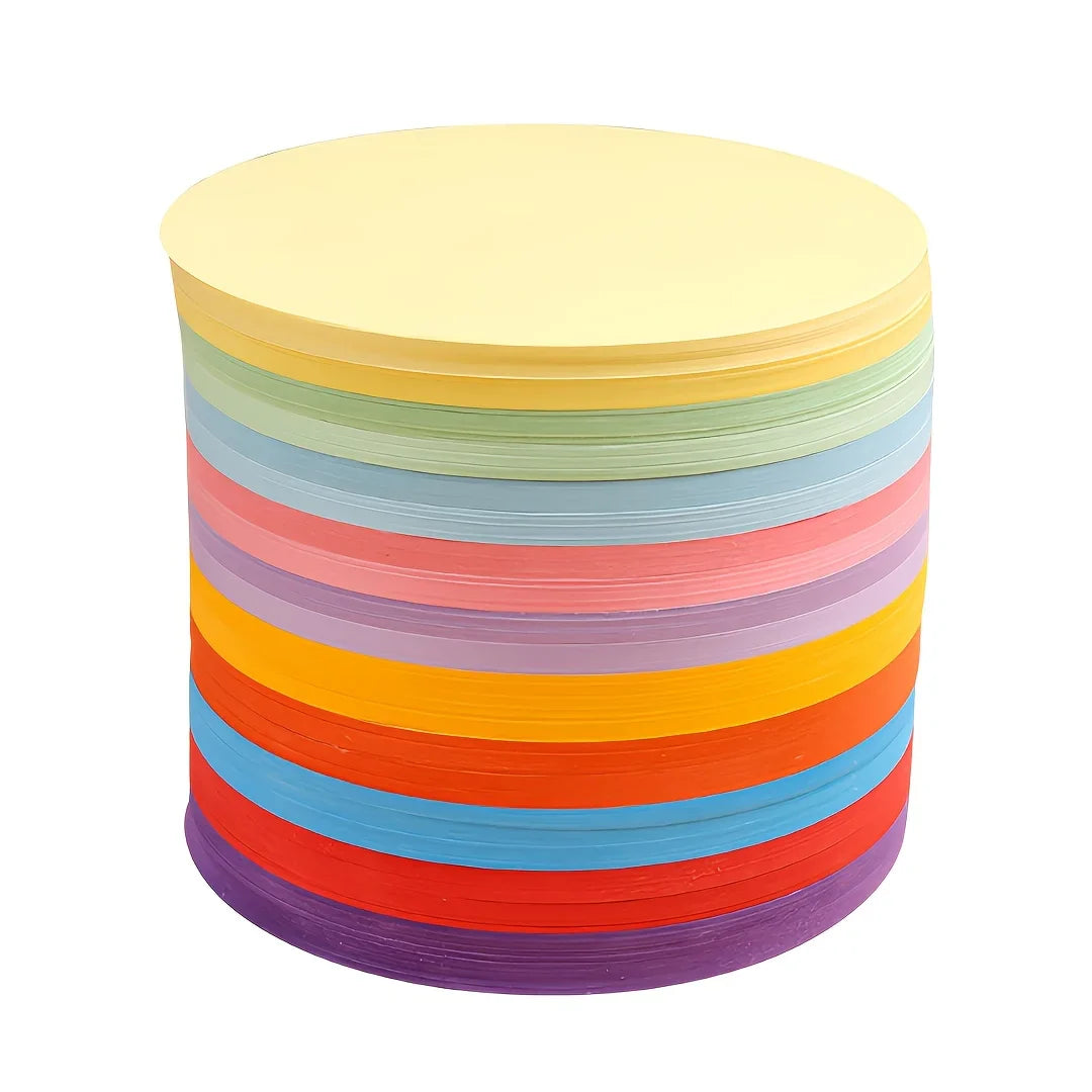 100pcs Round Colored Cardboard Sheets | Vibrant Assorted Paper for Art and Crafts