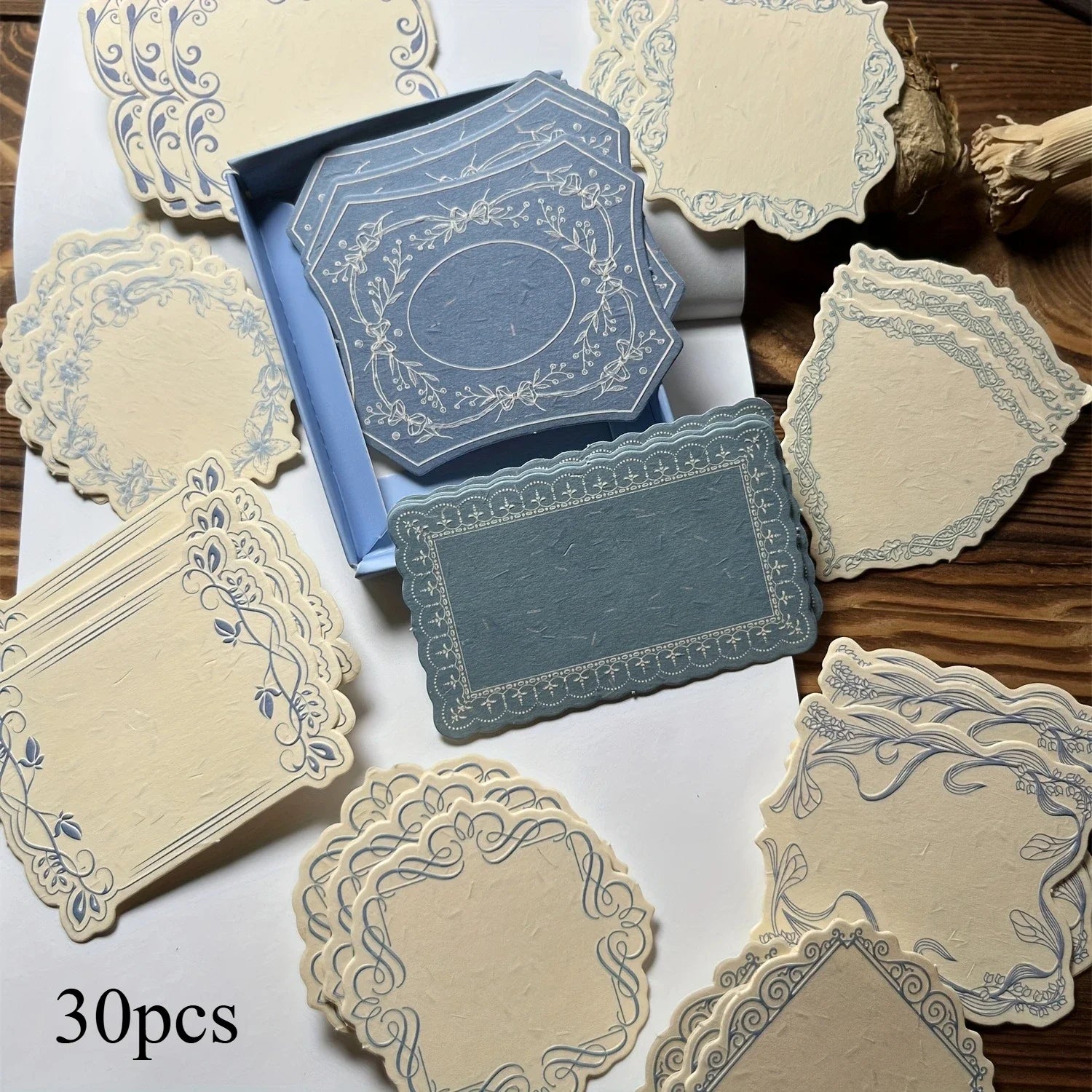 Vintage Boxed Sticky Notes Paper | Embossed Journaling Decorative Paper Set