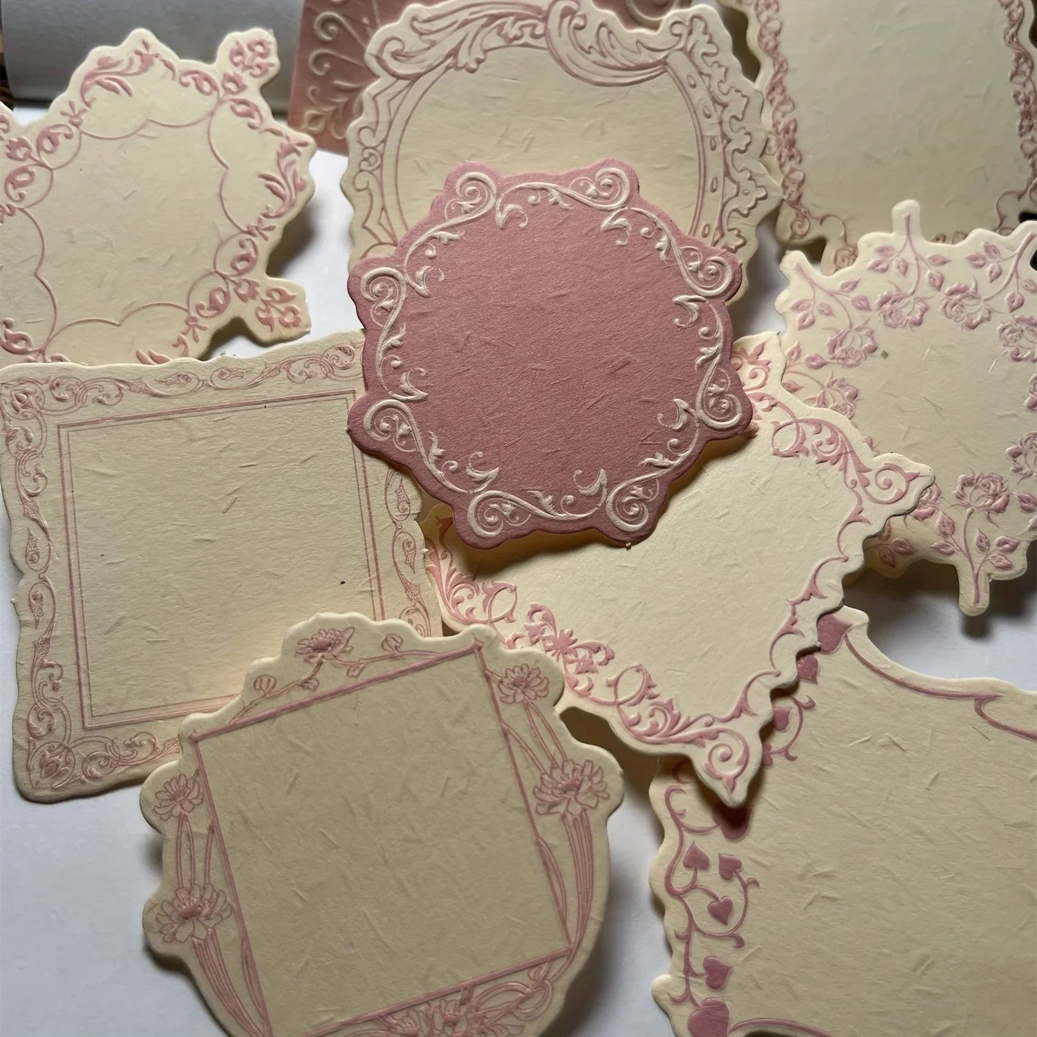 Vintage Boxed Sticky Notes Paper | Embossed Journaling Decorative Paper Set