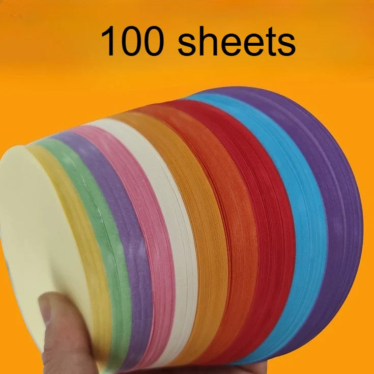 100pcs Round Colored Cardboard Sheets | Vibrant Assorted Paper for Art and Crafts