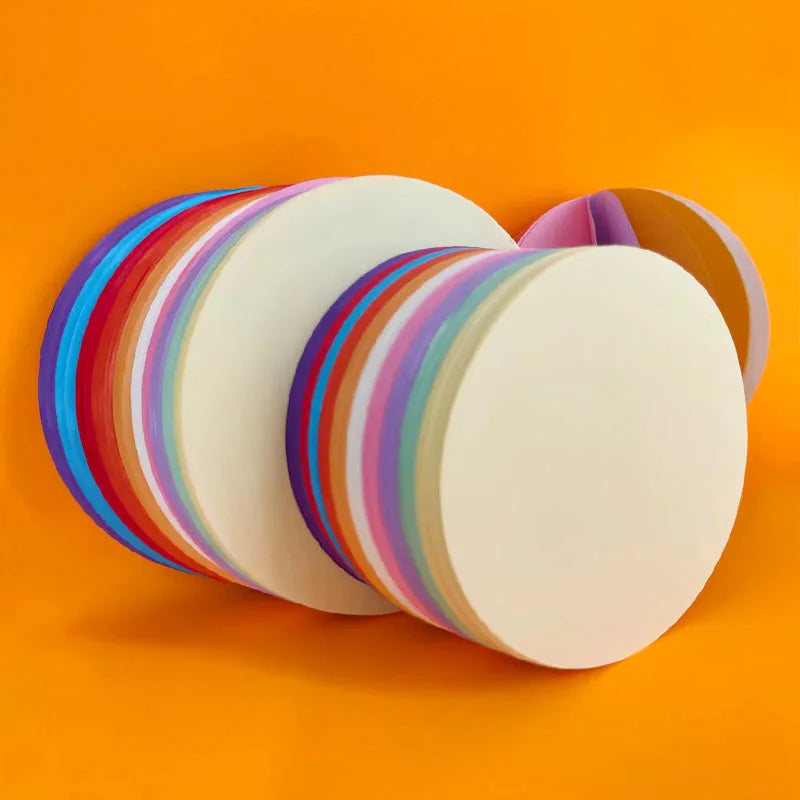 100pcs Round Colored Cardboard Sheets | Vibrant Assorted Paper for Art and Crafts