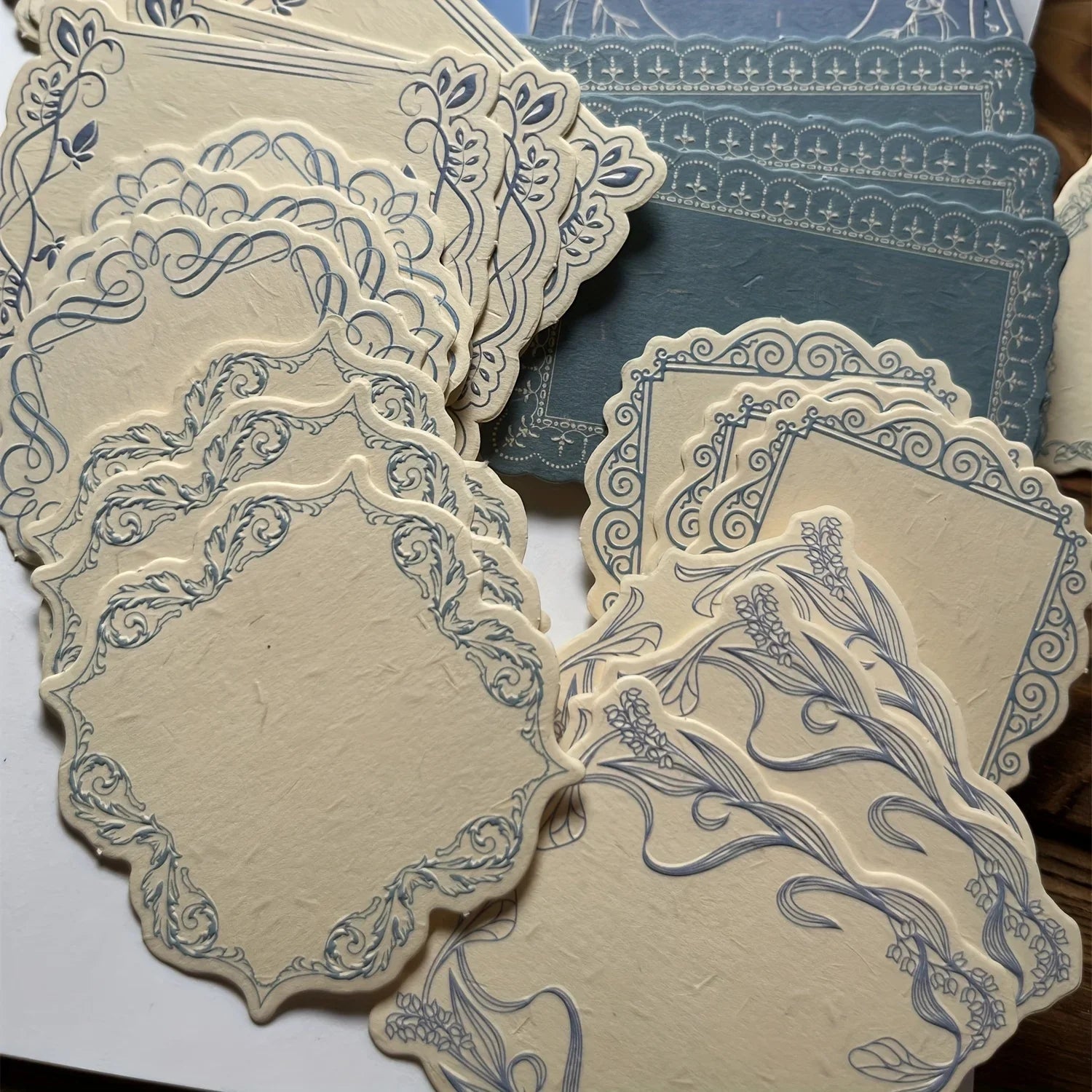 Vintage Boxed Sticky Notes Paper | Embossed Journaling Decorative Paper Set