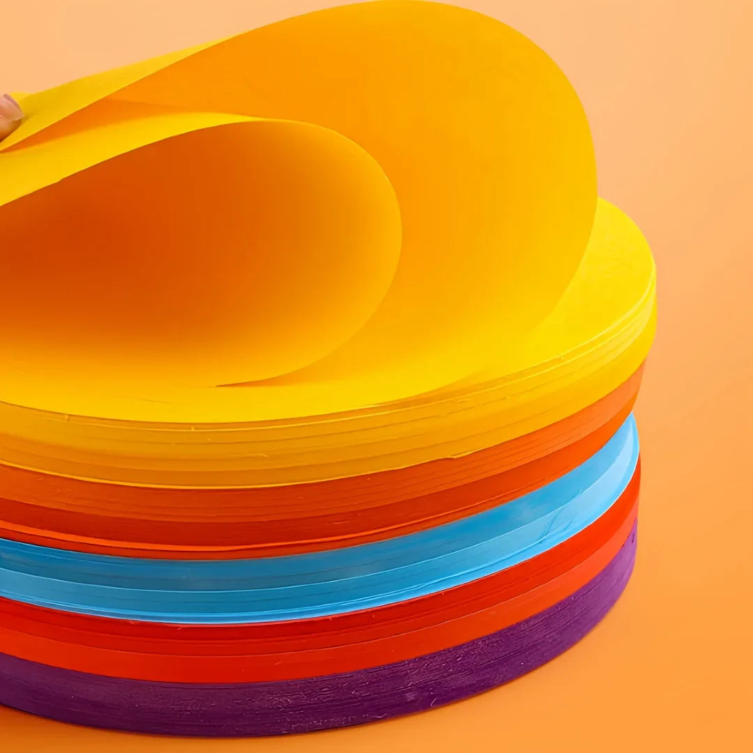 100pcs Round Colored Cardboard Sheets | Vibrant Assorted Paper for Art and Crafts