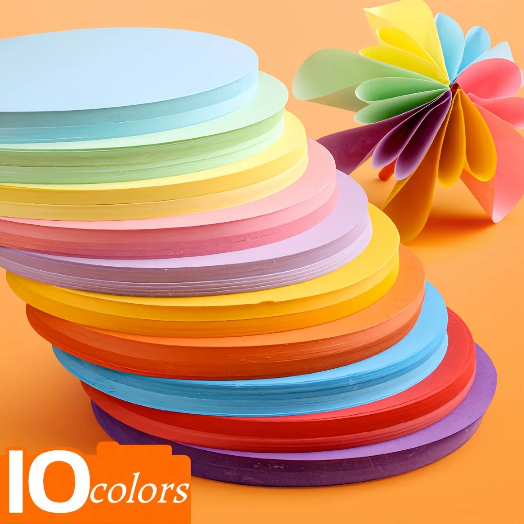 100pcs Round Colored Cardboard Sheets | Vibrant Assorted Paper for Art and Crafts