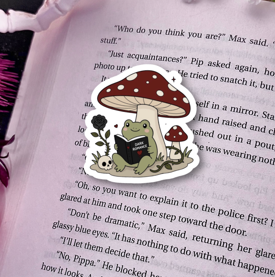 "Dark Romance Reading Frog"-Sticker