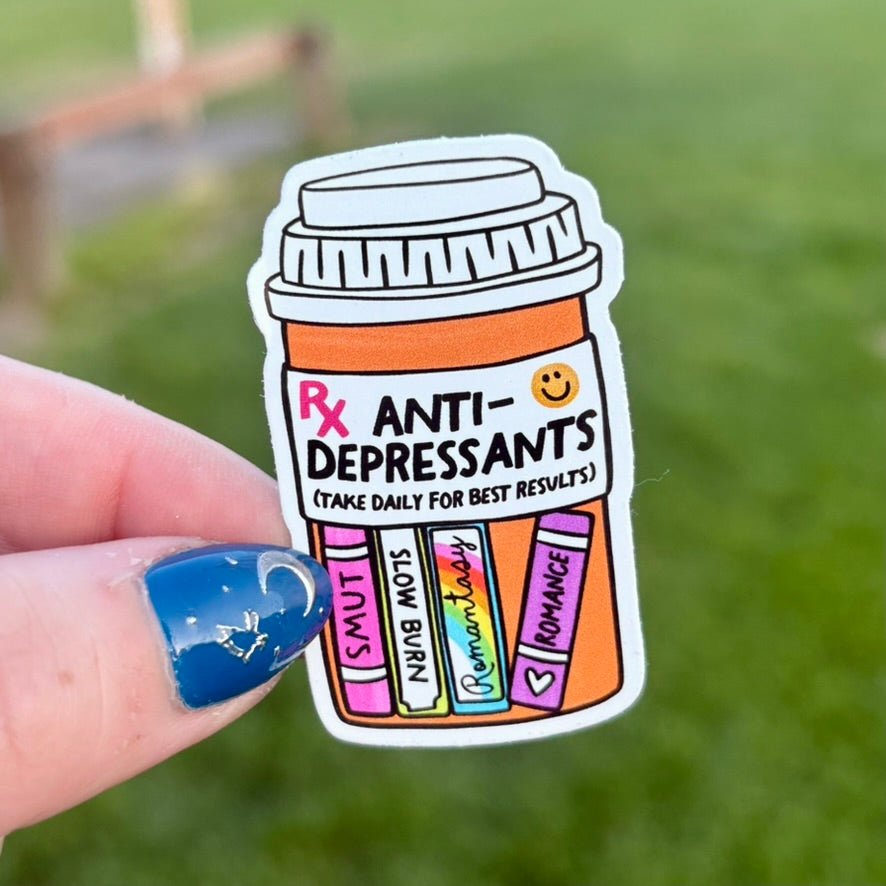 "Bookish Antidepressants"-Sticker