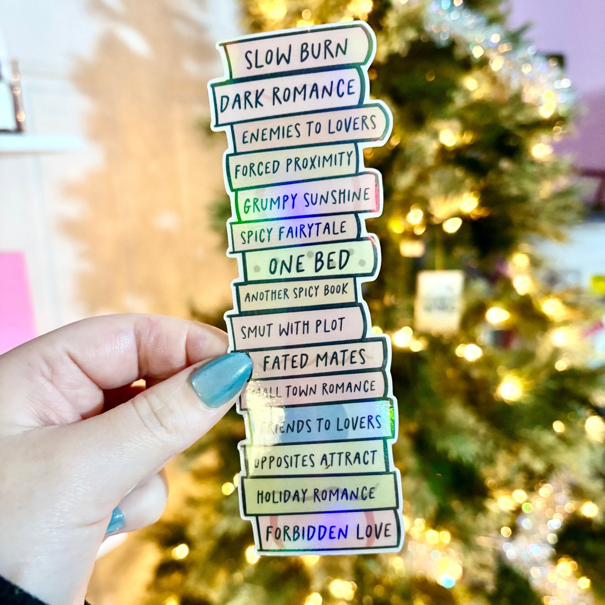 "Bookish Tropes Book Stack"-Bookmark