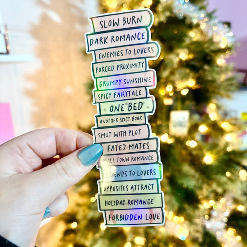 "Bookish Tropes Book Stack"-Bookmark