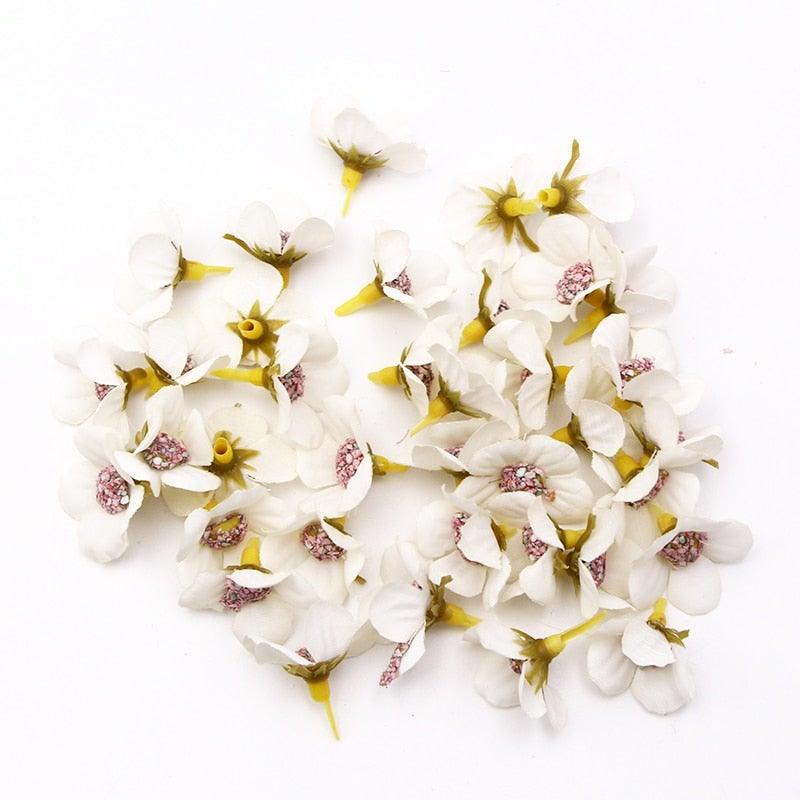 Mini Multicolor 50/100pcs Daisy Flower Head Silk Artificial Flower For Wreaths Craft Scrapbooking Daisy Flower Head Mini Artificial Silk Flower for Crown Scrap Wedding Home Decor Garland Headdress