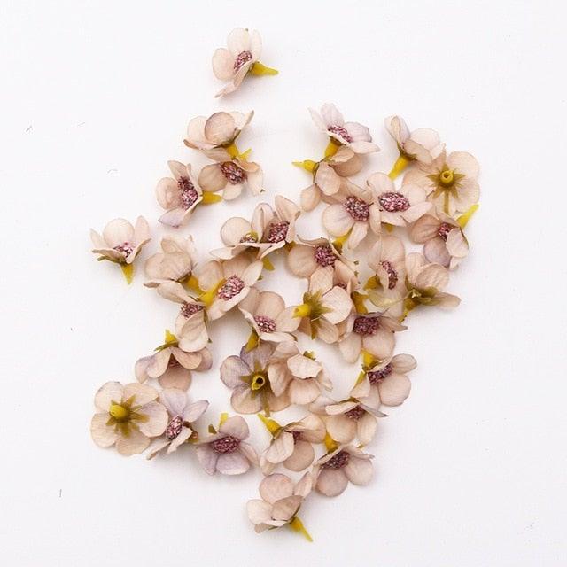 Mini Multicolor 50/100pcs Daisy Flower Head Silk Artificial Flower For Wreaths Craft Scrapbooking Daisy Flower Head Mini Artificial Silk Flower for Crown Scrap Wedding Home Decor Garland Headdress