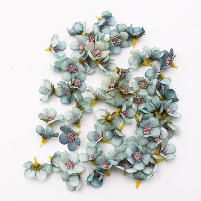 Mini Multicolor 50/100pcs Daisy Flower Head Silk Artificial Flower For Wreaths Craft Scrapbooking Daisy Flower Head Mini Artificial Silk Flower for Crown Scrap Wedding Home Decor Garland Headdress
