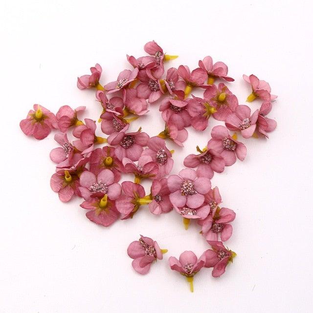 Mini Multicolor 50/100pcs Daisy Flower Head Silk Artificial Flower For Wreaths Craft Scrapbooking Daisy Flower Head Mini Artificial Silk Flower for Crown Scrap Wedding Home Decor Garland Headdress