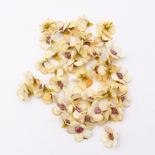 Mini Multicolor 50/100pcs Daisy Flower Head Silk Artificial Flower For Wreaths Craft Scrapbooking Daisy Flower Head Mini Artificial Silk Flower for Crown Scrap Wedding Home Decor Garland Headdress