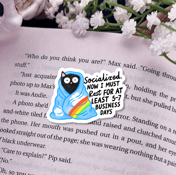 "Socialized Now I Must Rest"-Sticker