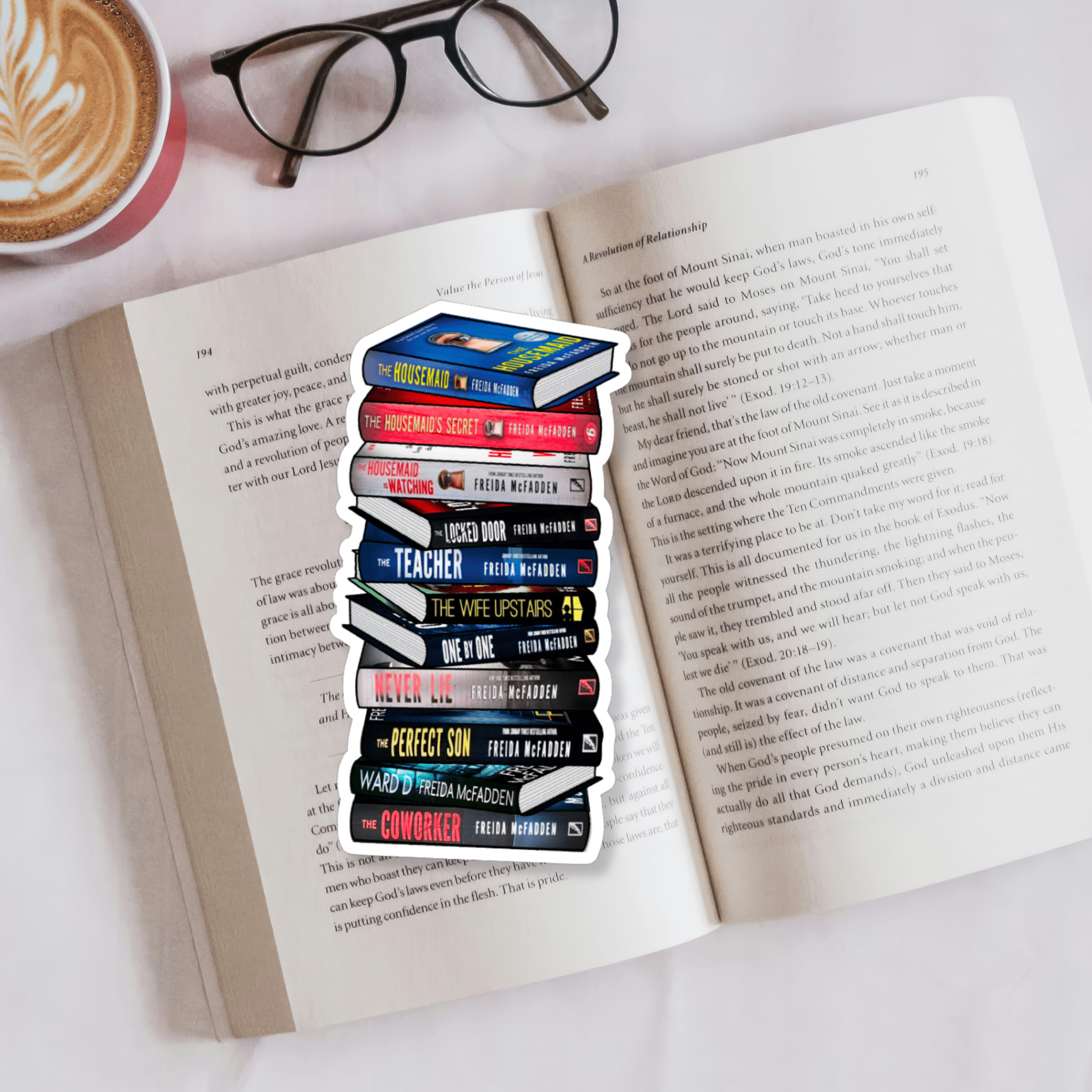 "Thriller Frieda McFadden Book Stack"-Bookmark
