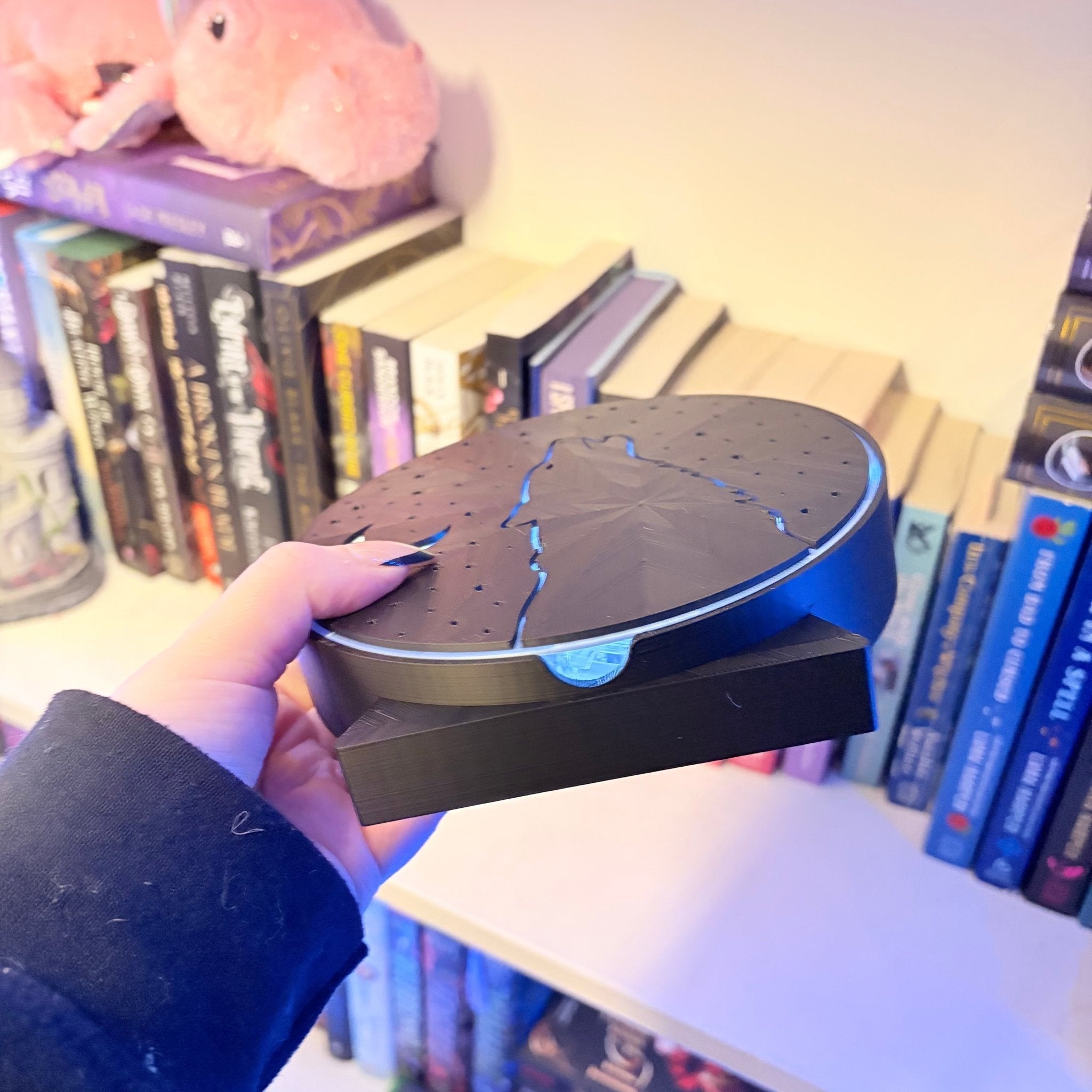 "Wolf Moon and Stars"- Bookshelf Decor