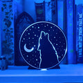 "Wolf Moon and Stars"- Bookshelf Decor
