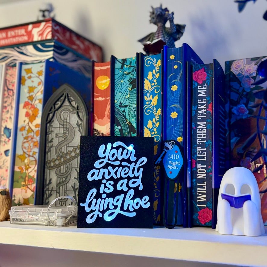 "Your Anxiety is a Lying Hoe"-Light Up Book Nook